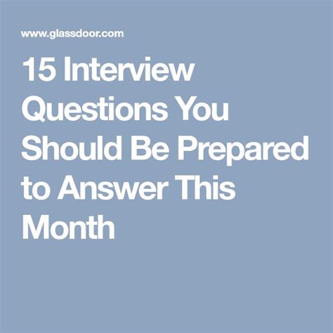 15 interview questions you should be prepared to answer.